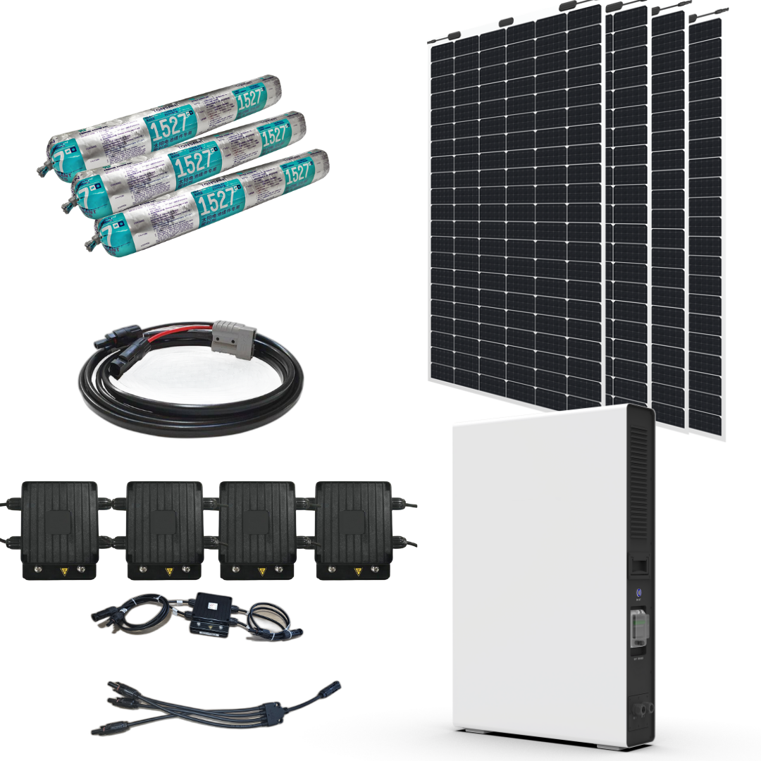 4 x Flexible Panels 5kwh battery HARDWIRED PW kit