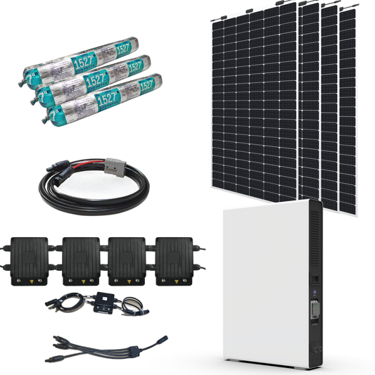4 x Flexible Panels 5kwh battery Plug & Play DIY PU kit